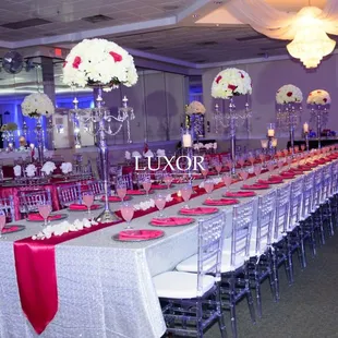 Indian reception set up at the Luxor Banquet Hall in Dallas