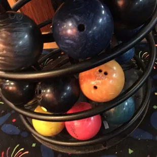 Bowling balls of your choice ...