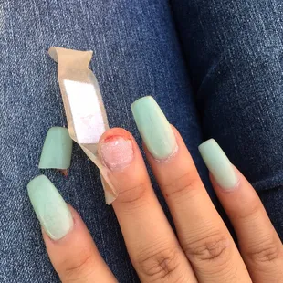 $70+tip not worth this "matte" nails