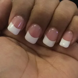 Nice job on my pink and white nails