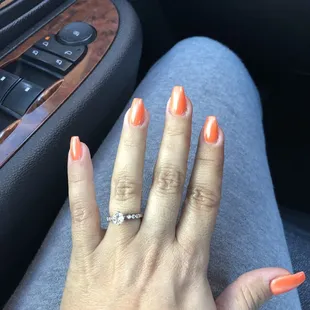 My favorite!  Cat eye orange gel polish!
