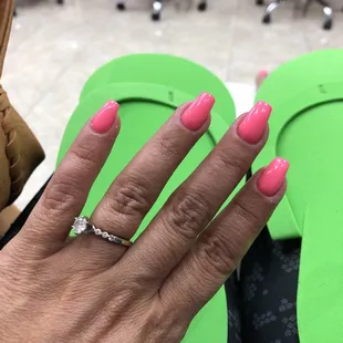 Rebase with pink gel polish