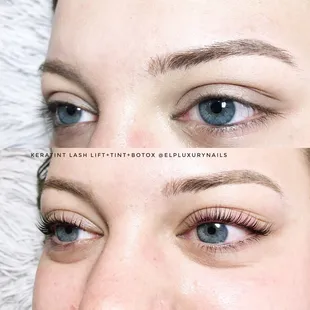 Let&apos;s make your lashes be more attractive with keratin lash lift+tint+Botox. Follow us on Instagram/FB page @elpluxurynails for more works