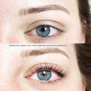 Let&apos;s make your lashes be more attractive with keratin lash lift+tint+Botox. Follow us on Instagram/FB page @elpluxurynails for more works