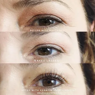 Keratin lash lift and tint . Follow us on Instagram #elpluxurynails or FB page Luxury Nails Spa for more pic and info