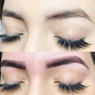 Brow shapw+tint. Follow us on IG #elpluxurynails or FB: Luxury Nails Spa for more works. Thank you!!