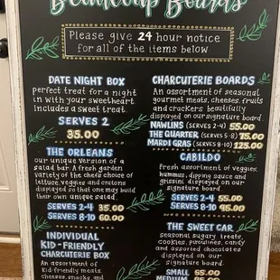 Our Charcuterie Menu