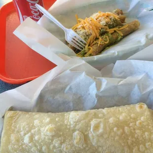 Decent sized burrito, but the rolled tacos could use some work.