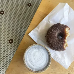Black sesame and apple cider vinegar donut
