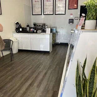 Clean area with coffee bar