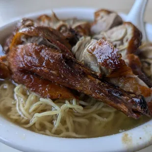 Roasted duck noodles