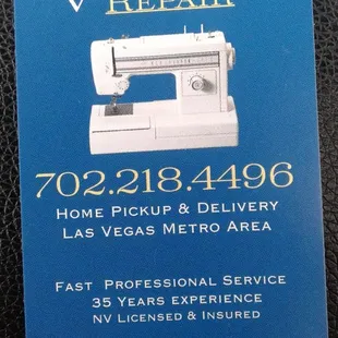 All brands of sewing machines serviced and maintained. Top quality work reasonable prices. Check the website lvsewingmachinerepair.com