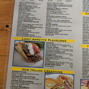 menu