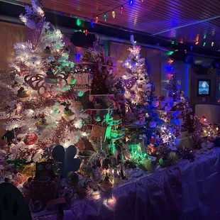 a christmas tree decorated with lights