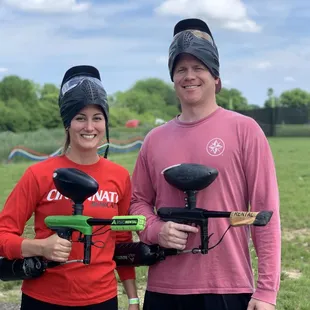 Couple playing paintball!