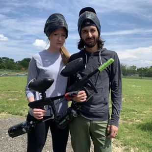 Couple playing paintball!