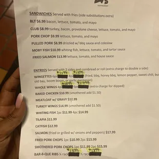 Menu (front)