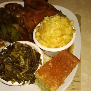 The Smother pork chops here at LV&apos;s are to die for, the gravy is so good and the Green&apos;s and Mac and cheese is good too