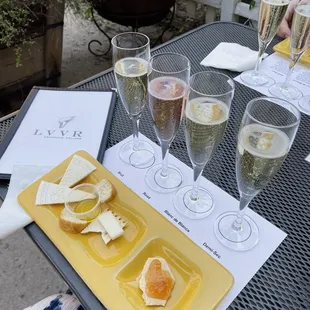 glasses of wine and cheese