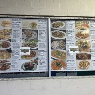 a menu on a window