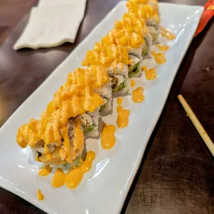 Tropical mango shrimp roll