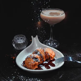 Fried oreos, paired with a chocolate martini