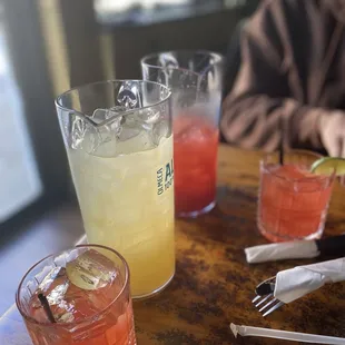 Rum punch and Margaritas