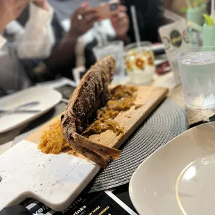 a plate of food on a table