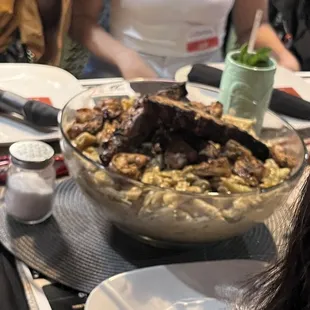 a bowl of food on a table