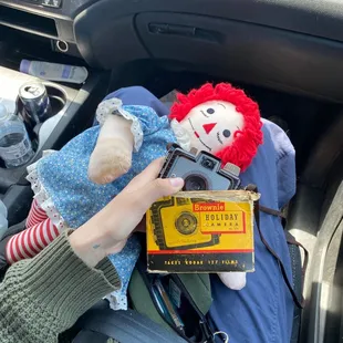vintage annie doll and camera