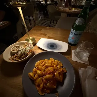 truffle fries, spicy orecchiette