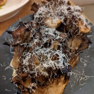 Wood Roasted Maitake Mushrooms. Black truffle aioli, Parmigiano. $15.