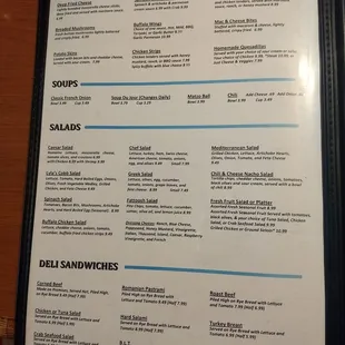 Appetizers menu