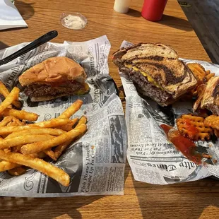 1/4 pound Onion Cheddar and 1/2 pound Patty Melt