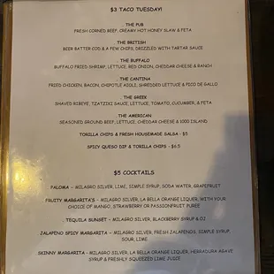 menu