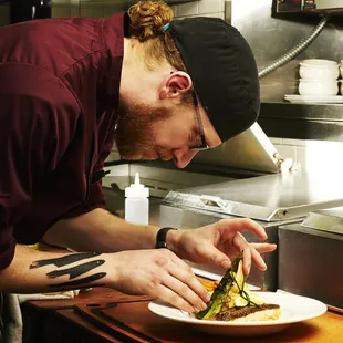 a chef preparing food