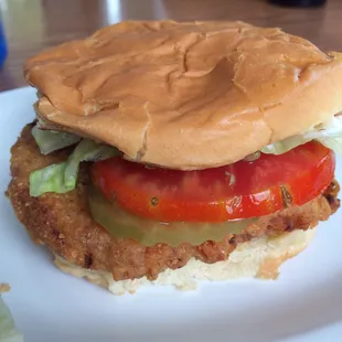 The fried pork sandwich is delicious and a steal at $4!