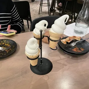 Complimentary vanilla soft serve