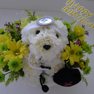 Doggie Howser, MD bouquet modified for a birthday bouquet. Thank You Elena!