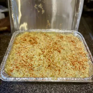 a casserole in a pan