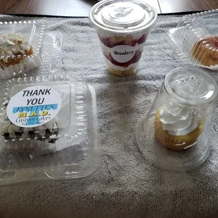 a cup of coffee and cupcakes