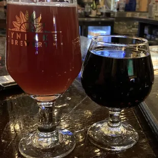 Blueberry muffin top and house made rootbeer