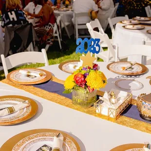 Table set up. I did get the chargers from Lynette's. The table linens were pressed when delivered.
