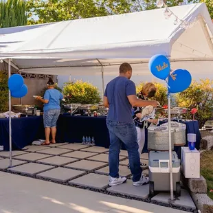 Food set up with chafing dishes