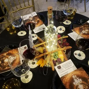 Wine Club Tasting Event in Private Home, Cheese Spread and Bread Stick Accompaniment Centerpiece