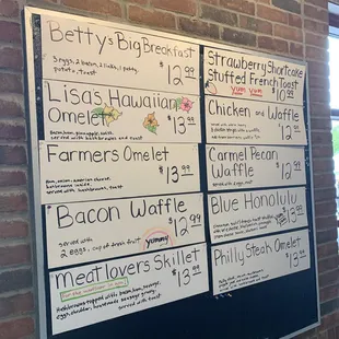 Daily special grease board 2