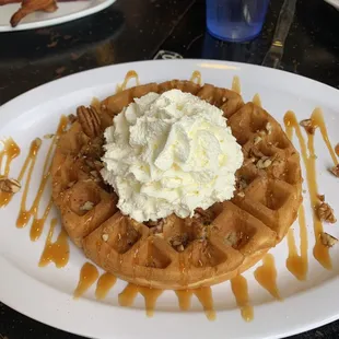 Caramel pecan waffle