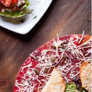 Beef Carpaccio and Berg Salad