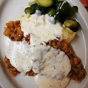 Chicken Fried Steak (beef tenderloin) fork tender and delicious every Wednesday 5-8pm