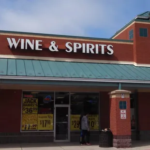 the front of a wine and spirits store